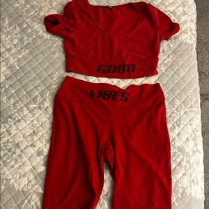 Fashion Nova Red 'Good Vibes' Set